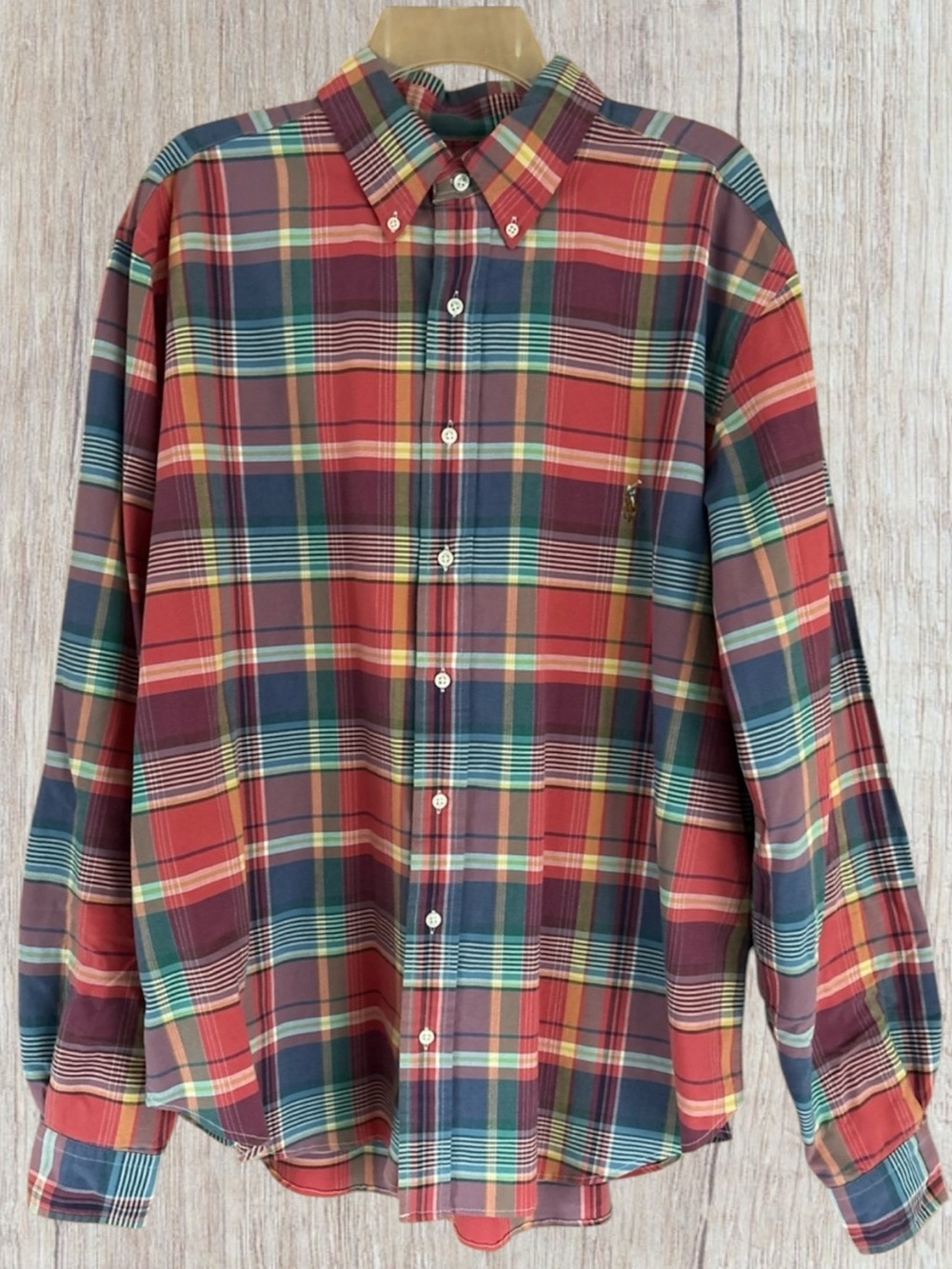 Ralph Lauren Multicolor Plaid Button-Down Shirt Size LT LARGE TALL